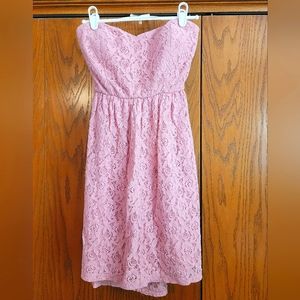 Wet Seal Pink Lace Strapless Dress